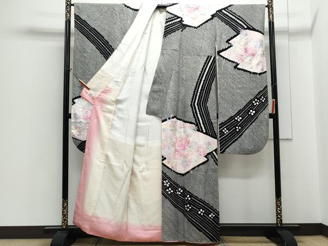 平和屋着物●豪華振袖　絞り　刺繍　草花文　金銀糸　やまと誂製　正絹　逸品　CABI1210th
