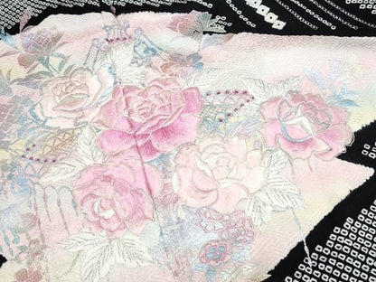 平和屋着物●豪華振袖　絞り　刺繍　草花文　金銀糸　やまと誂製　正絹　逸品　CABI1210th