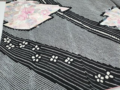 平和屋着物●豪華振袖　絞り　刺繍　草花文　金銀糸　やまと誂製　正絹　逸品　CABI1210th
