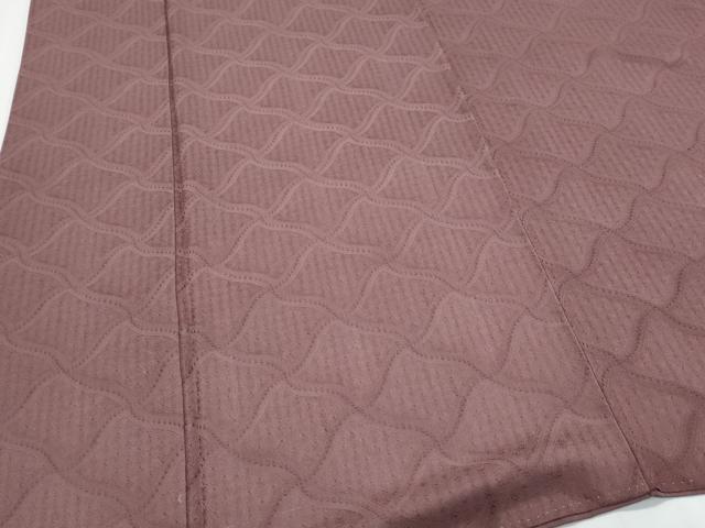 平和屋着物●上質な色無地　瓦地紋　紫鳶色　正絹　逸品　CABI1212th