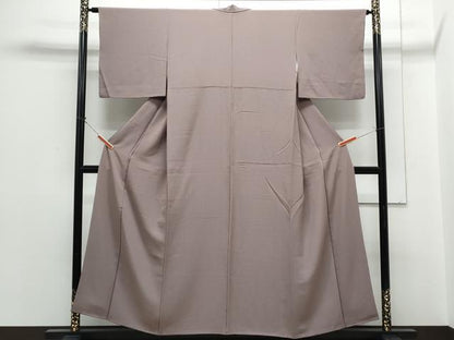 平和屋着物●上質な色無地　梅鼠色　正絹　逸品　CABI1216th