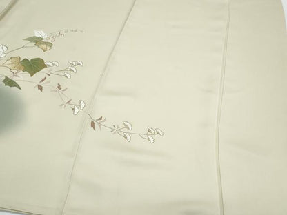 平和屋着物●訪問着　駒刺繍　草花文　暈し染め　金彩　正絹　逸品　CABI1219th