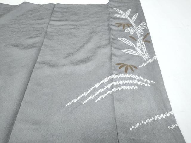 平和屋着物●訪問着　絞り　刺繍　草花文　金彩　正絹　逸品　CABI1220th
