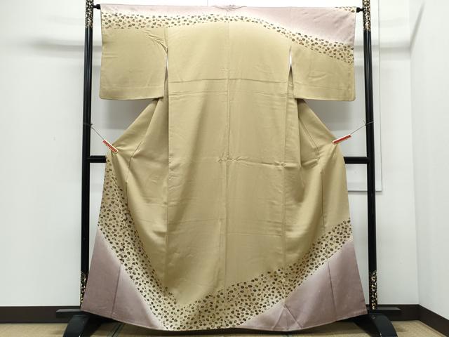 平和屋着物●訪問着　舞花文　暈し染め　金彩　正絹　逸品　CABI1222th