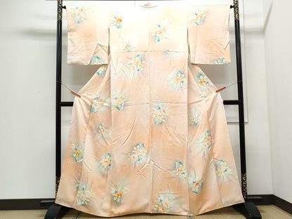 平和屋着物●上質な小紋　地紋起こし　草花文　暈し染め　正絹　逸品　CABI1227th