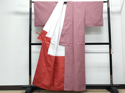 平和屋着物●上質な紬　長春色　正絹　逸品　CABI1229th