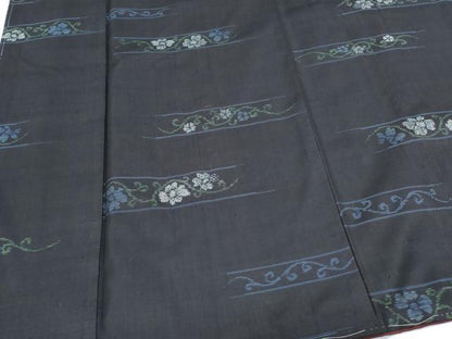 平和屋着物●本場大島紬　割り込み絣　花唐草文　正絹　逸品　CABI1230th