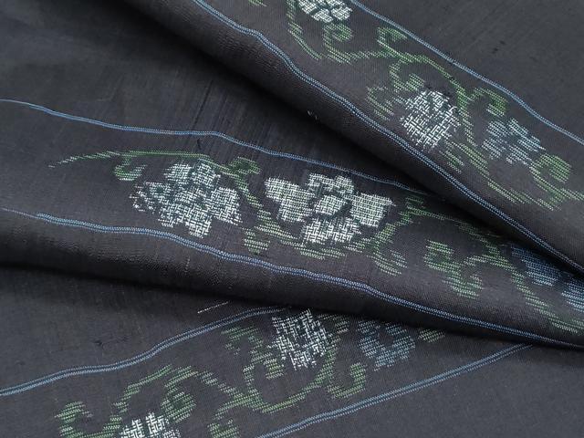 平和屋着物●本場大島紬　割り込み絣　花唐草文　正絹　逸品　CABI1230th