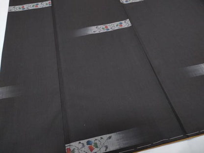 平和屋着物●上質な紬　横段花文　正絹　逸品　CABI1232th