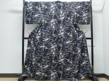 平和屋着物●上質な小紋　籬草花文　正絹　逸品　CABI1234th