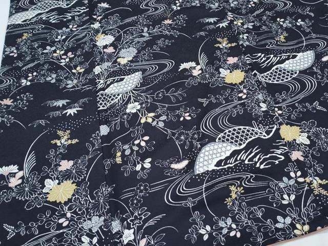 平和屋着物●上質な小紋　籬草花文　正絹　逸品　CABI1234th