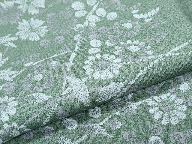 平和屋着物●訪問着　雪輪草花文　金彩　正絹　逸品　CABI1235th