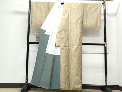 平和屋着物●上質な紬　間道　正絹　逸品　未使用　CABI1236th