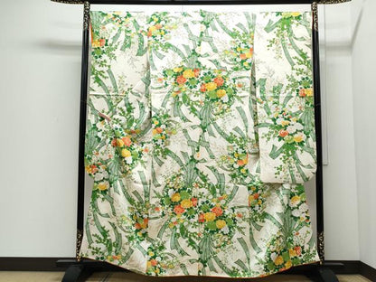 平和屋着物●豪華振袖　花束文　金彩　正絹　逸品　CABI1238th