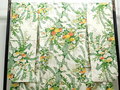 平和屋着物●豪華振袖　花束文　金彩　正絹　逸品　CABI1238th