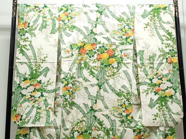 平和屋着物●豪華振袖　花束文　金彩　正絹　逸品　CABI1238th