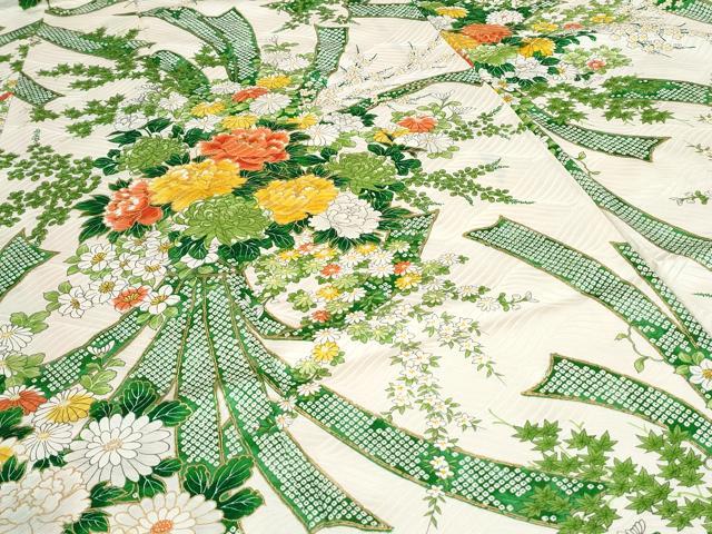 平和屋着物●豪華振袖　花束文　金彩　正絹　逸品　CABI1238th