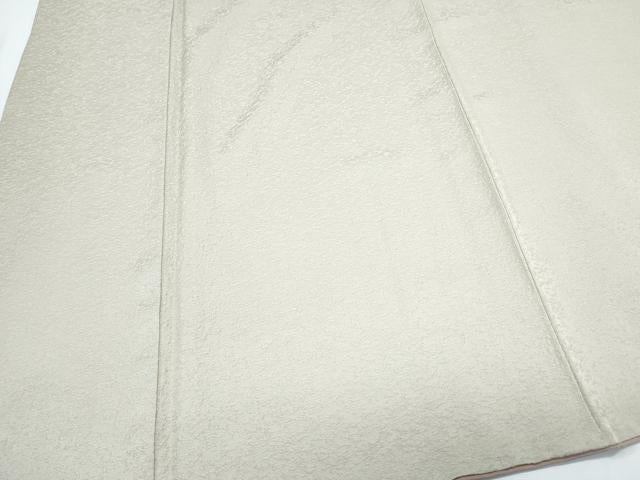 平和屋着物●上質な色無地　霞地紋　利休白茶色　正絹　逸品　CABI1242th