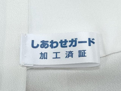 平和屋着物●上質な色無地　霞地紋　利休白茶色　正絹　逸品　CABI1242th