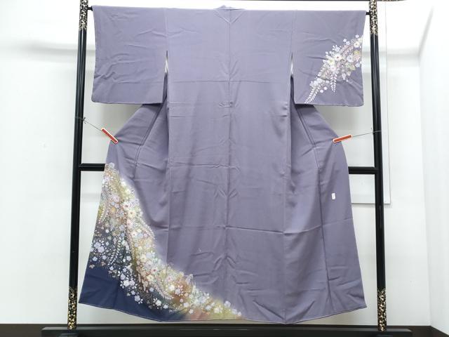平和屋着物●越後十日町の一流染匠　桐屋・翠山工房　訪問着　辻が花　暈し染め　金彩　やまと金ラベル　正絹　逸品　未使用　CABI1243th