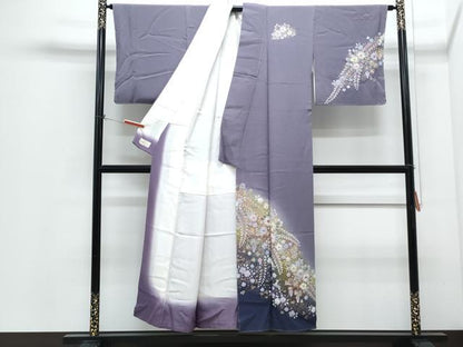 平和屋着物●越後十日町の一流染匠　桐屋・翠山工房　訪問着　辻が花　暈し染め　金彩　やまと金ラベル　正絹　逸品　未使用　CABI1243th