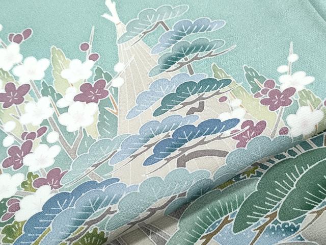 平和屋着物●訪問着　友禅　風景草花文　暈し染め　正絹　逸品　CABI1244th