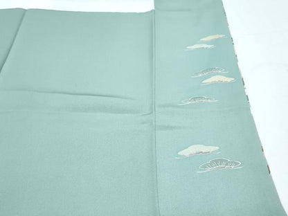 平和屋着物●訪問着　友禅　風景草花文　暈し染め　正絹　逸品　CABI1244th