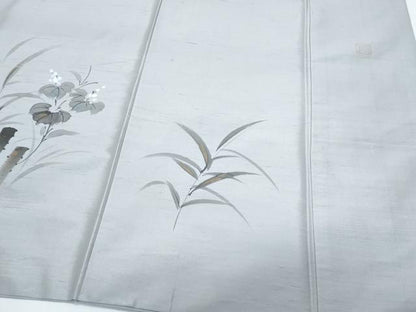 平和屋着物●訪問着　作家物　紬地　手描き　花鳥文　金彩　正絹　逸品　CABI1245th