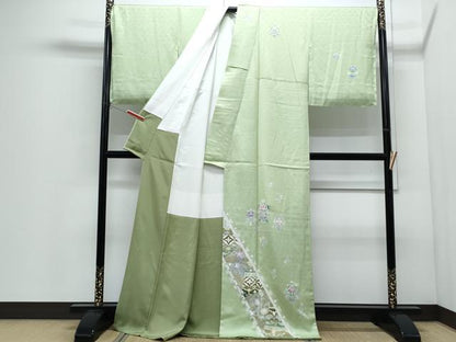 平和屋着物●訪問着　刺繍　吉祥花文　金彩　正絹　逸品　CABI1249th