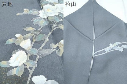 平和屋着物●訪問着　友禅　枝花文　暈し染め　正絹　逸品　CABI1251th