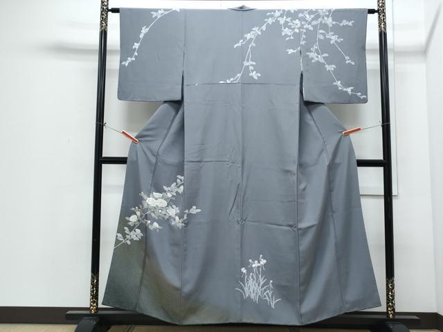 平和屋着物●訪問着　友禅　枝花文　暈し染め　正絹　逸品　CABI1251th