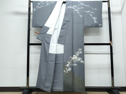 平和屋着物●訪問着　友禅　枝花文　暈し染め　正絹　逸品　CABI1251th