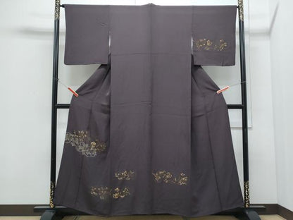 平和屋着物●訪問着　竹屋町刺繍　葡萄蔦の葉文　金彩　正絹　逸品　CABI1254th