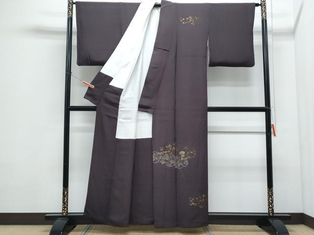 平和屋着物●訪問着　竹屋町刺繍　葡萄蔦の葉文　金彩　正絹　逸品　CABI1254th
