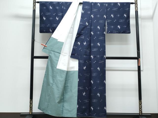 平和屋着物●本場琉球絣　紬　手織　野原広光作　証紙付き　正絹　逸品　未使用　CABI1256th