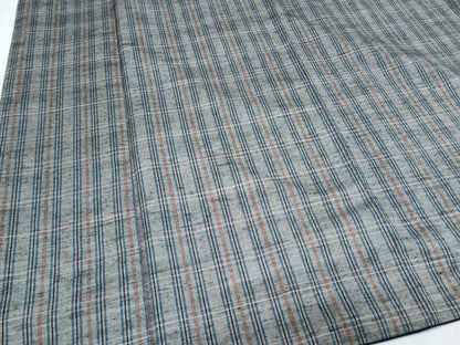 平和屋着物●上質な紬　格子文　正絹　逸品　CABI1257th