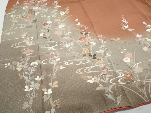 平和屋着物●訪問着　草花文　暈し染め　正絹　逸品　CABI1259th