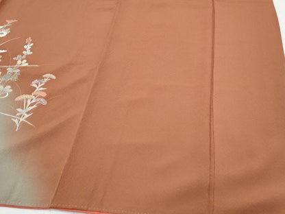平和屋着物●訪問着　草花文　暈し染め　正絹　逸品　CABI1259th