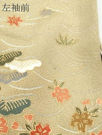 平和屋着物●訪問着　風景草花文　金彩　正絹　逸品　未使用　CABI1260th