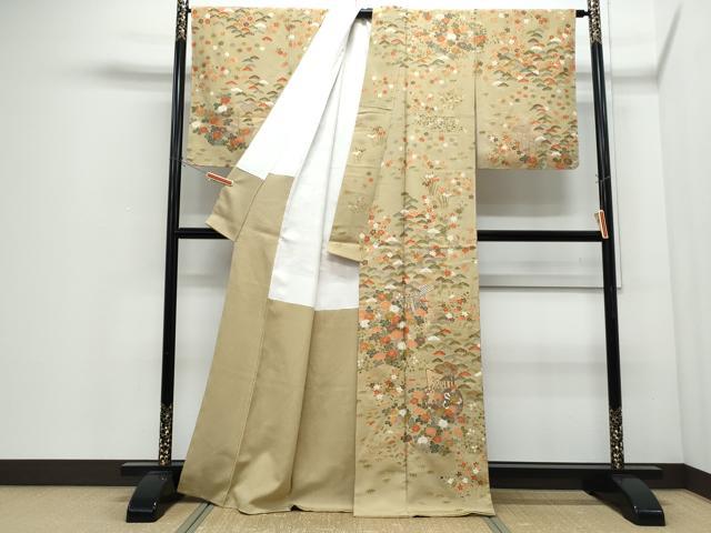 平和屋着物●訪問着　風景草花文　金彩　正絹　逸品　未使用　CABI1260th