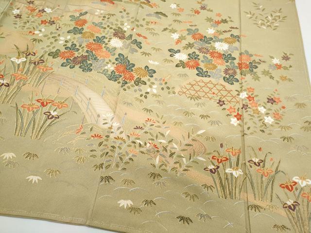 平和屋着物●訪問着　風景草花文　金彩　正絹　逸品　未使用　CABI1260th
