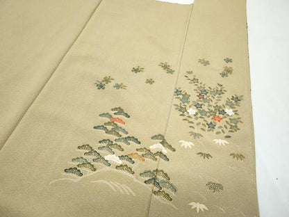 平和屋着物●訪問着　風景草花文　金彩　正絹　逸品　未使用　CABI1260th