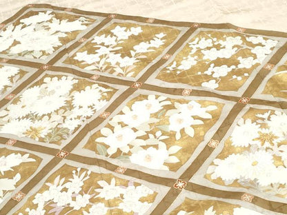 平和屋着物●銀座きしや　色留袖　天井草花文　たとう紙付き　正絹　逸品　CABI1262th