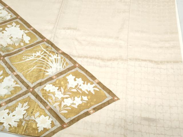 平和屋着物●銀座きしや　色留袖　天井草花文　たとう紙付き　正絹　逸品　CABI1262th
