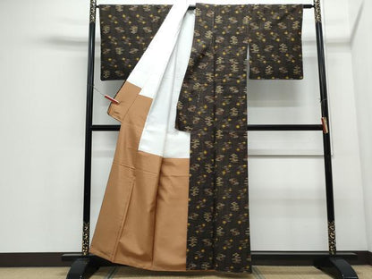 平和屋着物●銀座　志ま亀　紬 　琉球絣紋様　たとう紙付き 　正絹　逸品　未使用　CABI1264th