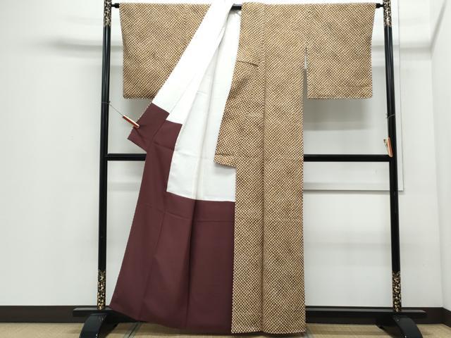 平和屋着物●銀座　志ま亀　小紋　鹿の子文様　たとう紙付き　正絹　逸品　未使用　CABI1265th