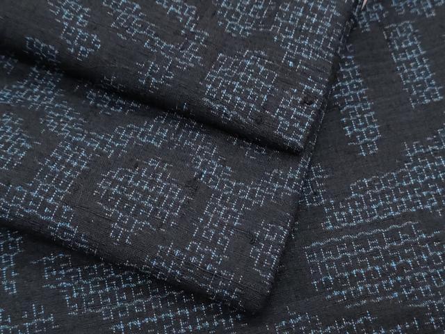 平和屋着物●結城紬　80亀甲　吉祥文　正絹　逸品　CABI1268th