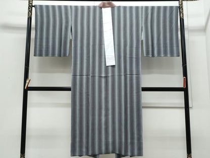 平和屋着物●長襦袢　無双仕立て　縞　黒地　正絹　逸品　未使用　CABI1272th