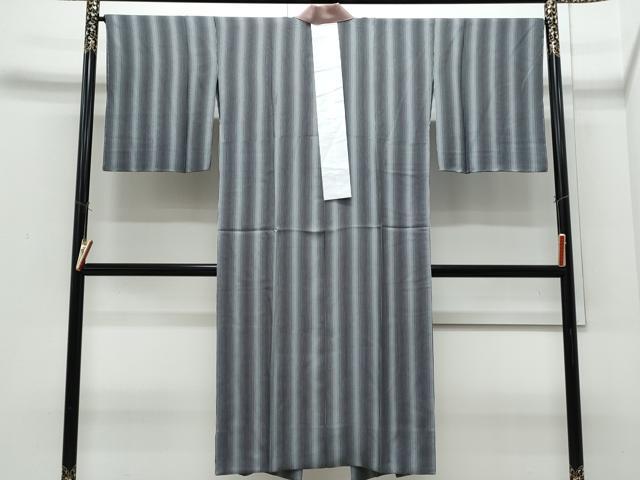 平和屋着物●長襦袢　無双仕立て　縞　黒地　正絹　逸品　未使用　CABI1272th
