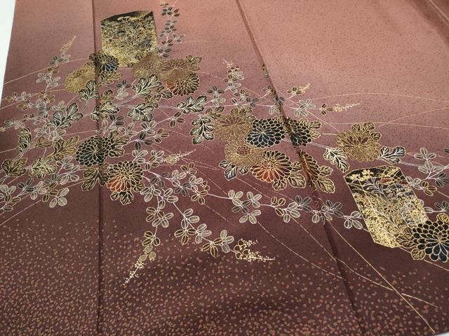 平和屋着物●訪問着　貝桶花文　暈し染め　金銀彩　正絹　逸品　CABI1273th